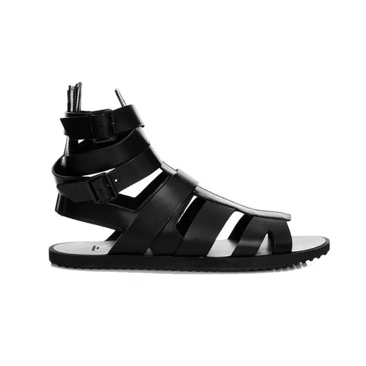 Black Buckled Sandals-Men