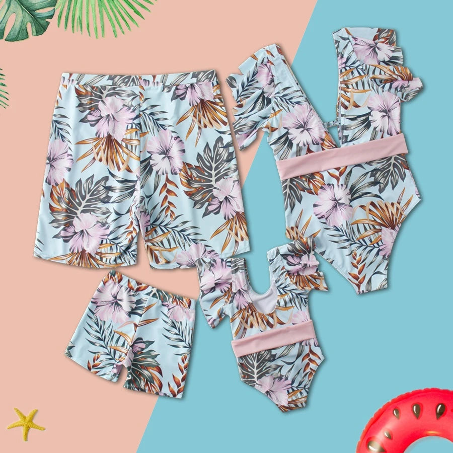 Tropical Leaf Family Swimsuits