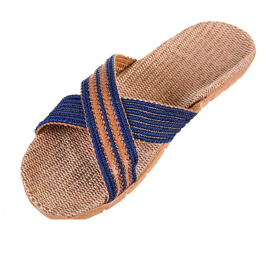 New Summer Men Flax Flip Flop