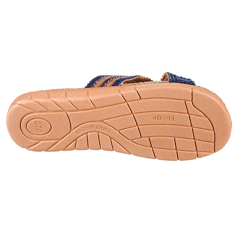 New Summer Men Flax Flip Flop