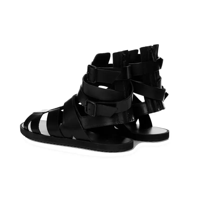 Black Buckled Sandals-Men