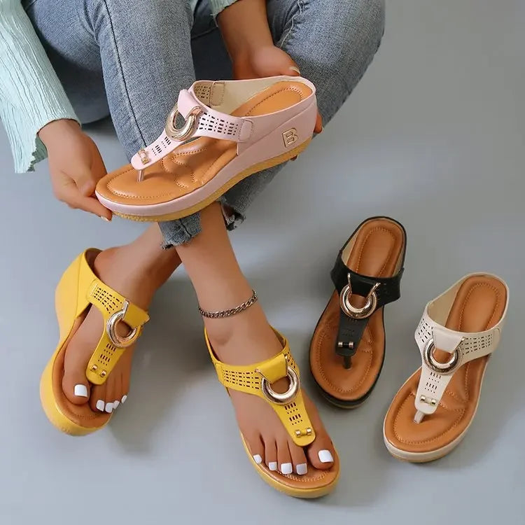 Open Toe Flip Flops Wedges