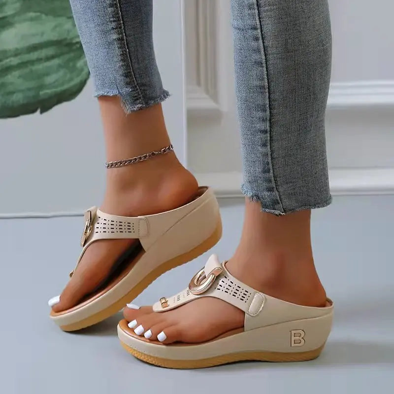 Open Toe Flip Flops Wedges