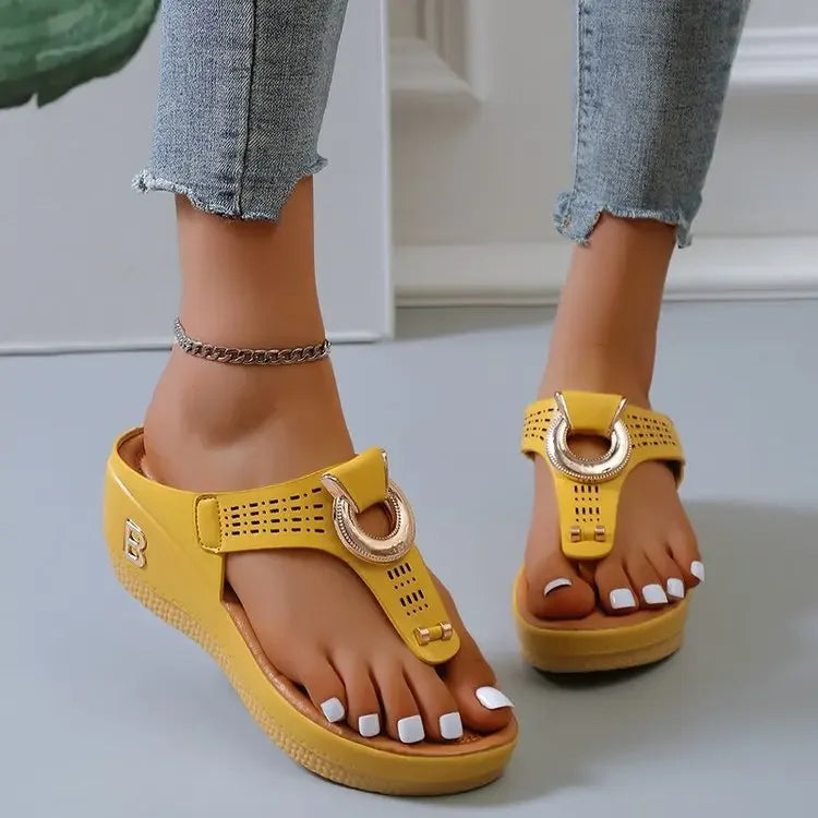 Open Toe Flip Flops Wedges