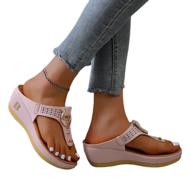 Open Toe Flip Flops Wedges