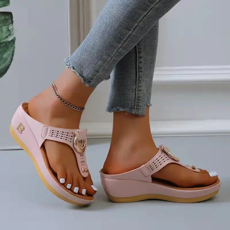 Open Toe Flip Flops Wedges