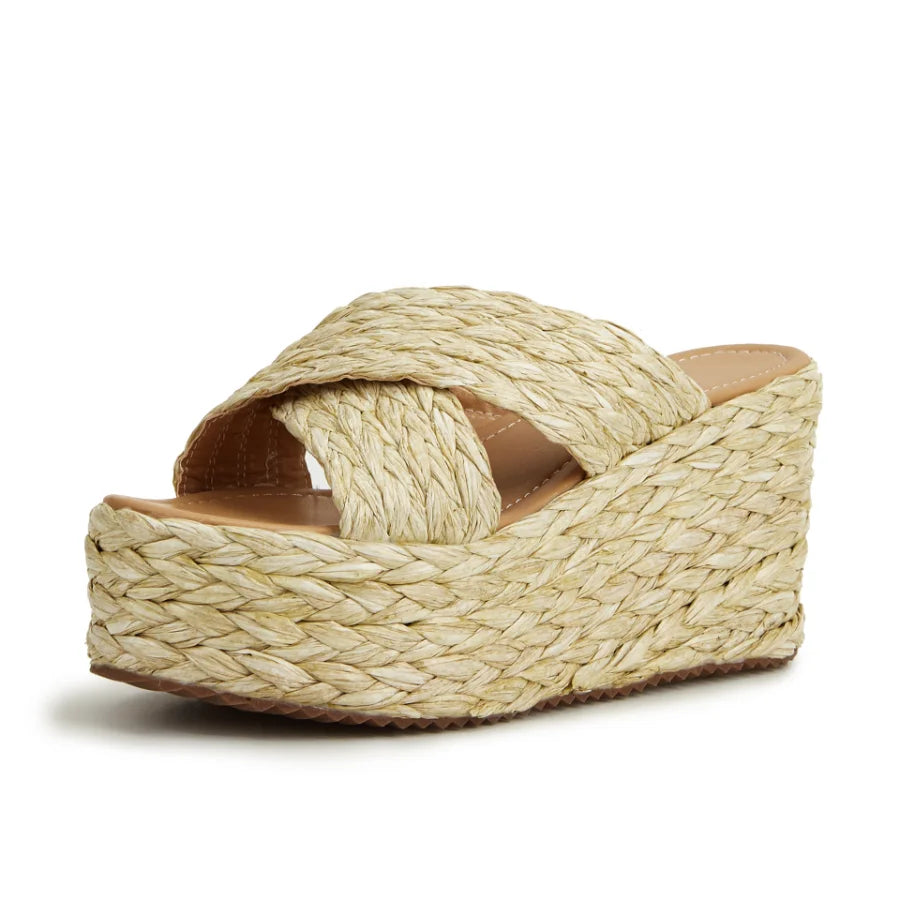 Braided Hemp Rope Wedge Slipper