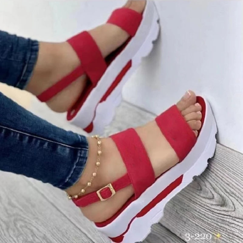 Buckle Strap Platform Sandals