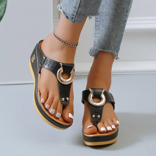 Open Toe Flip Flops Wedges