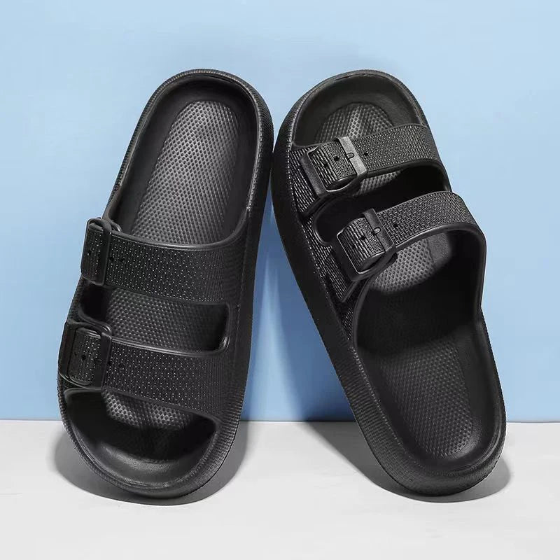 Adjustable Buckle Slippers