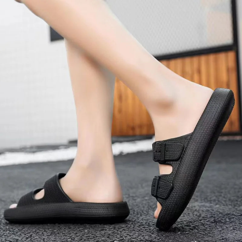 Adjustable Buckle Slippers