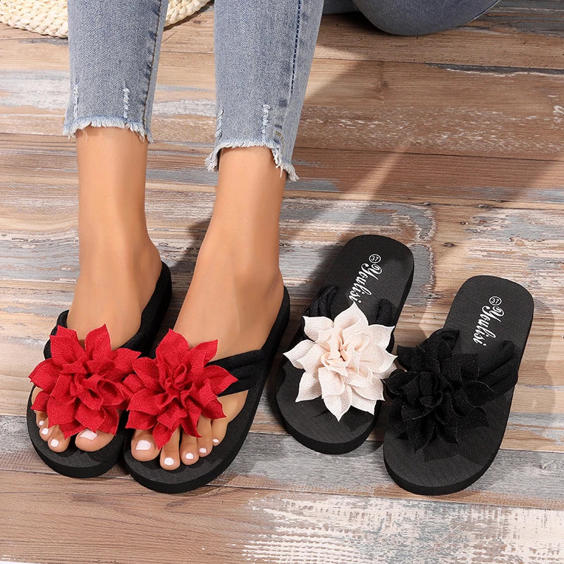 Flower Wedges Slippers