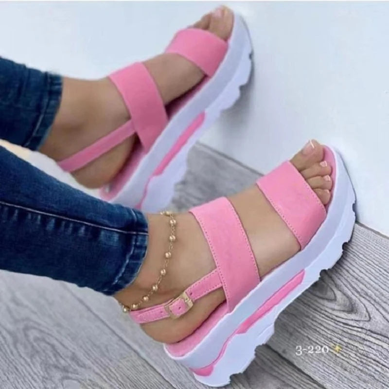 Buckle Strap Platform Sandals