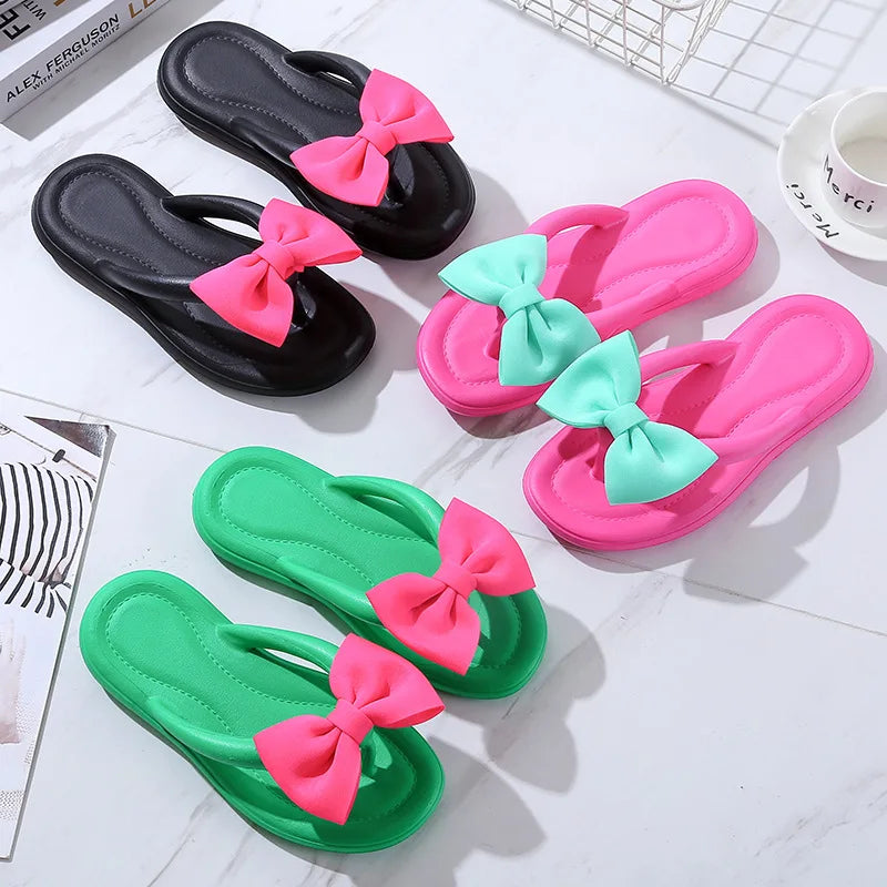 Sweet Bow Tie Flip Flops