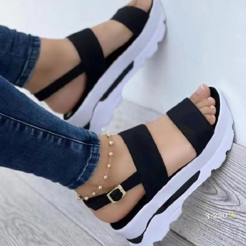 Buckle Strap Platform Sandals