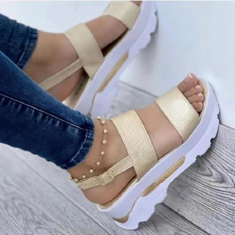 Buckle Strap Platform Sandals