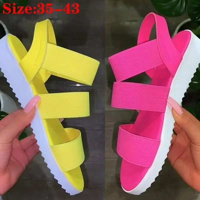 Slip-On Thick Bottom Elastic Band Shoes