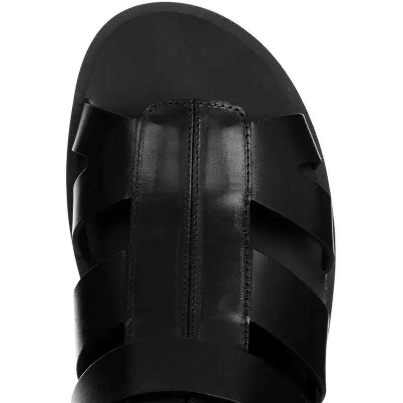 Black Buckled Sandals-Men