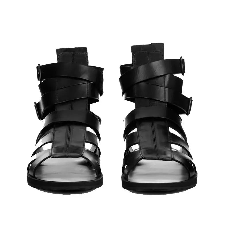 Black Buckled Sandals-Men