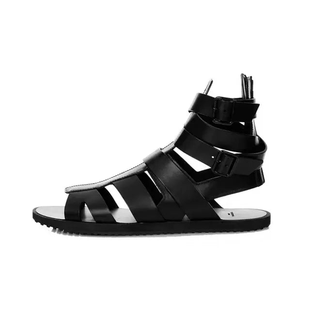 Black Buckled Sandals-Men